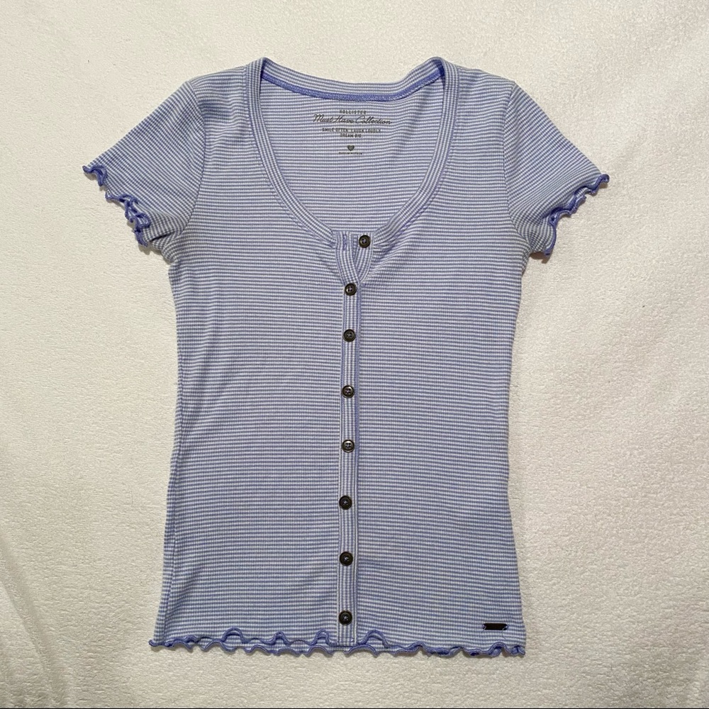 Hollister Striped Button Up Tee